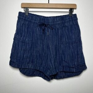 Athleta‎ Cabo Linen Textured 4" Short in Textured Blue size 10